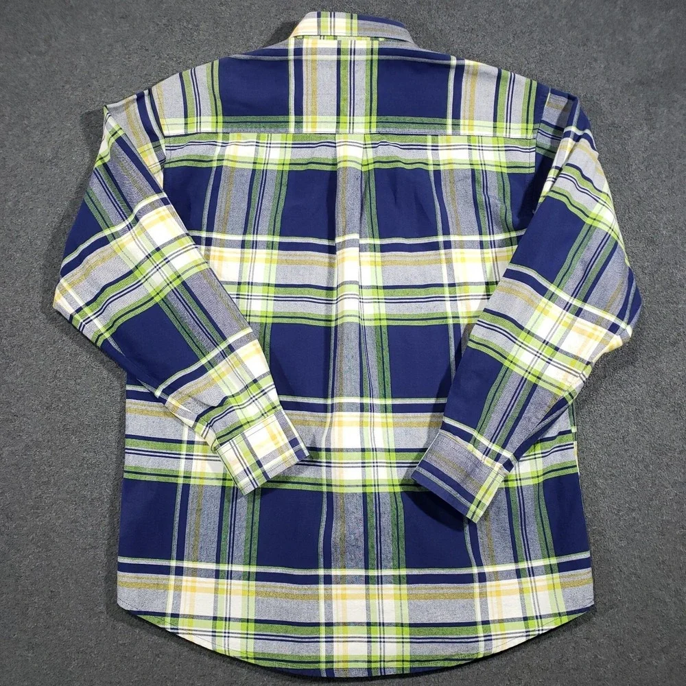 Wrangler Twenty X‎ Western Shirt Mens Medium Blue Long Sleeve Plaid Button Down
